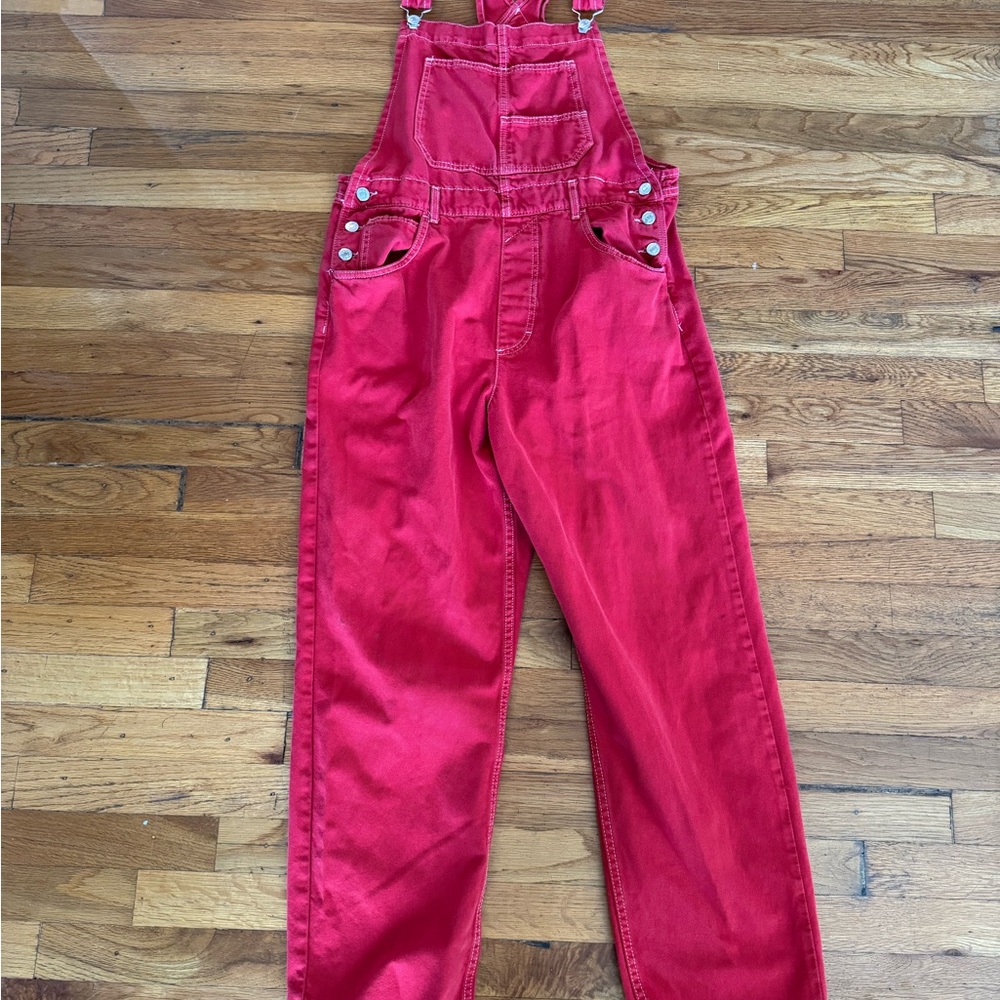 We The Free Red Denim Overalls - size L
